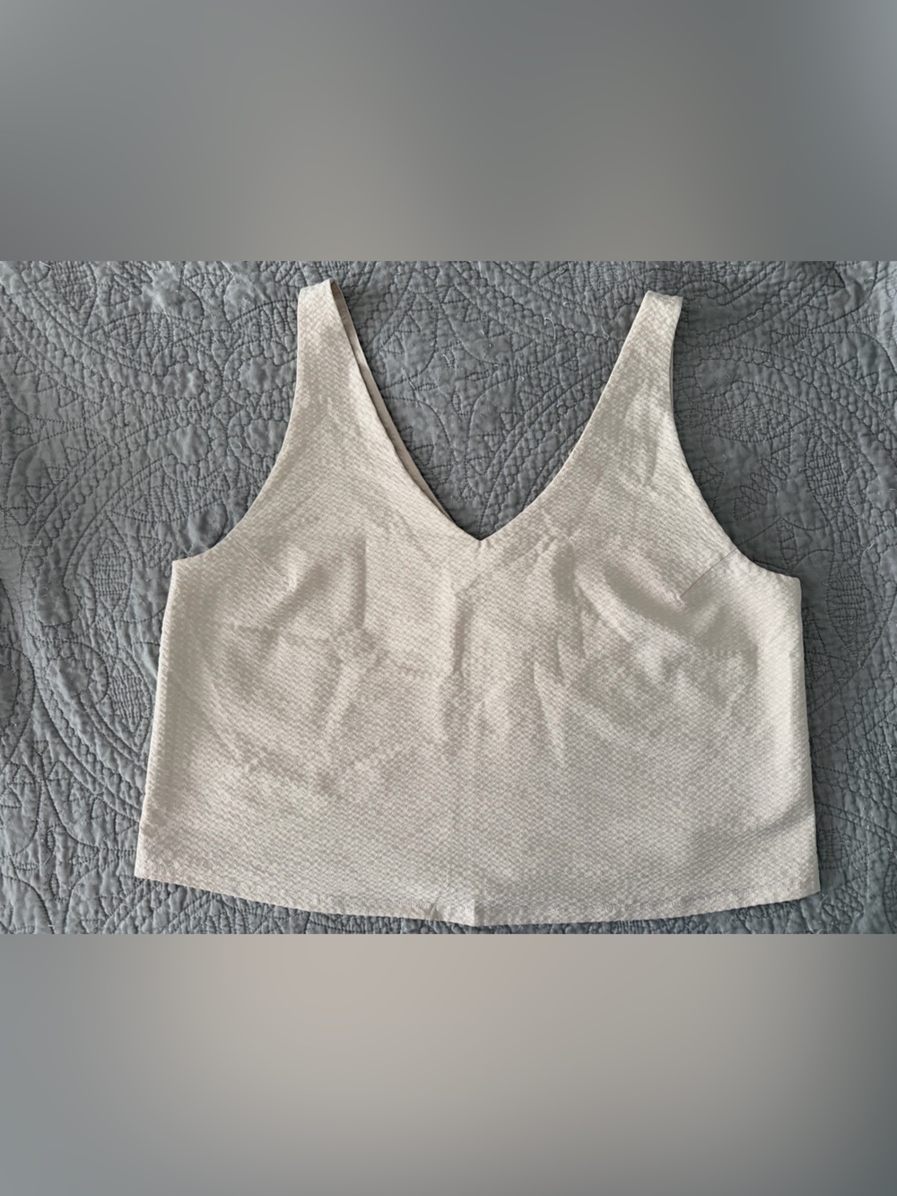 Vuori Villa Ivory Textured Crop Top